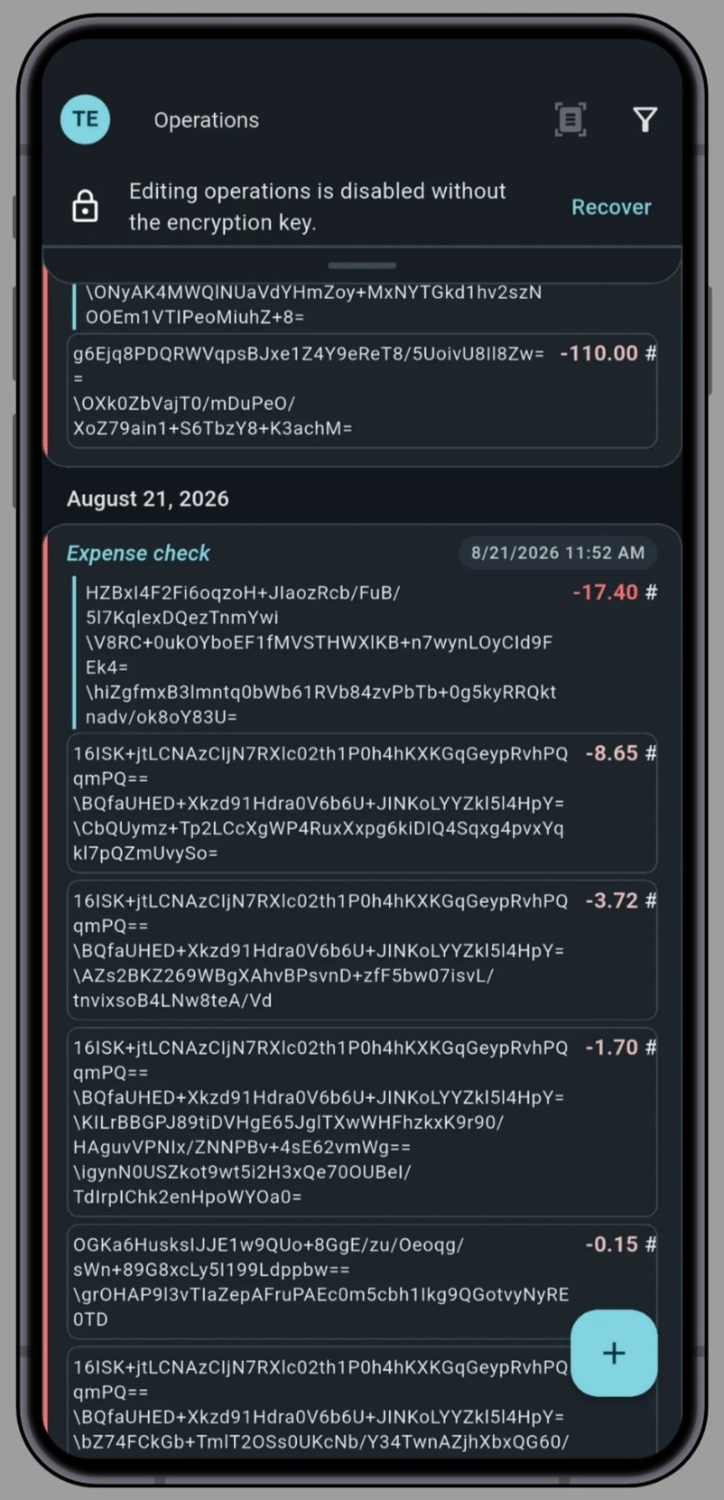 Die Daten sind verschlüsselt